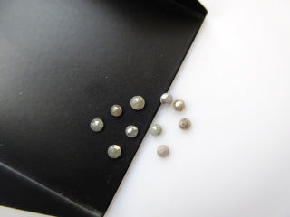 6 Pieces, 3mm Gray Rose Cut Diamond, Rose Cut Cabochon, Black Rose Cut Diamond, Rose Cut Diamond Ring