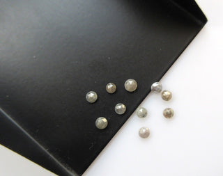 6 Pieces, 3mm Gray Rose Cut Diamond, Rose Cut Cabochon, Black Rose Cut Diamond, Rose Cut Diamond Ring