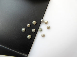 6 Pieces, 3mm Gray Rose Cut Diamond, Rose Cut Cabochon, Black Rose Cut Diamond, Rose Cut Diamond Ring