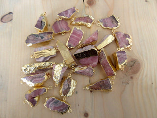 Raw Rhodochrosite Connectors, Raw Gemstone Connectors, Rhodochrosite Crystal, Rhodochrosite Rough, 5 Pieces, 10m To 15mm Approx