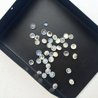 30 Pieces 4mm Rainbow Moonstone Faceted Round Shaped Loose Gemstones SKU-MS23