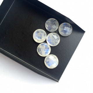 2 Pieces 13mm Each Rainbow Moonstone Round Shaped Matched Pairs Faceted Loose Gemstones SKU-MS24