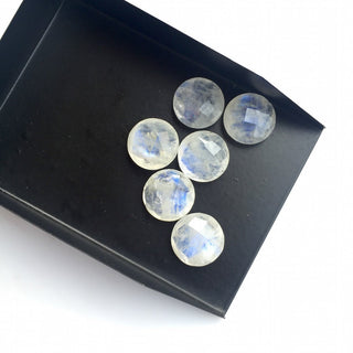 2 Pieces 13mm Each Rainbow Moonstone Round Shaped Matched Pairs Faceted Loose Gemstones SKU-MS24