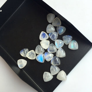20 Pieces 8mm Matched Pairs AAA Rainbow Moonstone Trillion Shaped Smooth Loose Gemstones SKU-MS45
