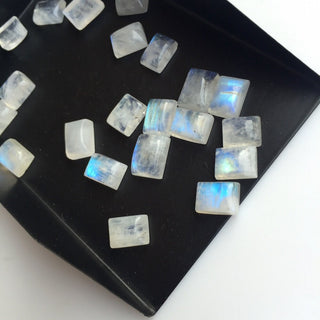 10 Pieces 8x5mm AAA Rainbow Moonstone Smooth Rectangle Shaped Loose Cabochons SKU-Ms35