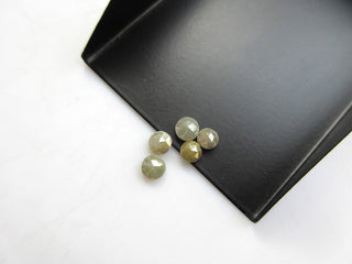 Rose Cut Diamond Loose, Rough Diamond Rose Cut, Yellow Raw Diamond, Faceted Cabochon, 3mm To 4mm Each, 5 Pieces