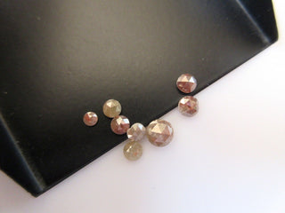 Rose Cut Diamond Loose, Rough Diamond Rose Cut, Red Raw Diamond, Faceted Cabochon, 3mm To 4mm Each, 5 Pieces