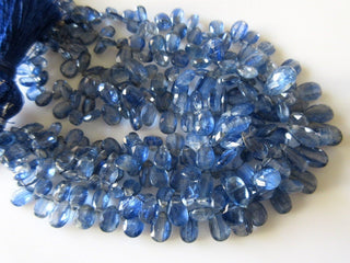 Kyanite Briolettes, Faceted Pear Beads, Kyanite Beads - 5x6mm To 12x7mm - 60 Pieces Approx, 8 Inch Full Strand
