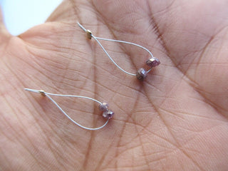 2 pcs Purple Raw Diamond Faceted Beads, Rare Raw Pink Diamond, Rough Pink Diamond, 2.5mm Each Approx (DD15)