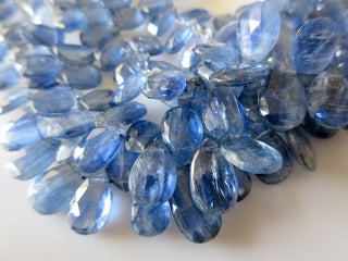 Kyanite Briolettes, Faceted Pear Beads, Kyanite Beads - 5x6mm To 12x7mm - 60 Pieces Approx, 8 Inch Full Strand