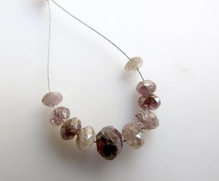 10 pcs Purple Pink Diamond Faceted Beads, Rare Raw Pink Diamond, Rough Pink Diamond, 4mm to 3mm Each Approx (DD16)