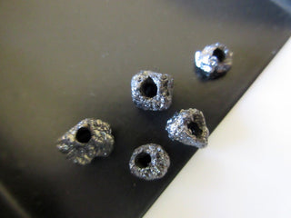 Large Hole Black Diamond Beads, 2mm Hole Size, Natural Loose Raw Diamond, Rough Diamond, Conflict Free, Chain It And Wear It, DDS22/3