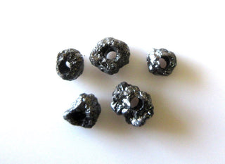 Large Hole Black Diamond Beads, 2mm Hole Size, Natural Loose Raw Diamond, Rough Diamond, Conflict Free, Chain It And Wear It, DDS22/3