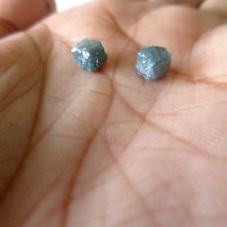 1 Piece 1 CTW 5mm Box Shaped Blue Natural Diamond Cube, Raw Rough Blue Color Uncut Loose Diamond SKU-DDS30