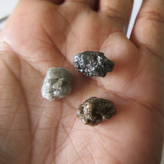 Set Of 3 Pieces 20 Carats Natural Raw Rough Uncut Diamond Loose Black/Gray/Brown For Jewelry, SKU-DDS34