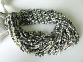 3mm Dendrite Opal Bead, Faceted 3mm Rondelle beads, Natural Dendrite Opal, Opal Beads, 13.5 Inch Strand