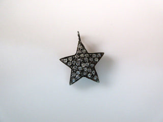 1 pc Sterling Silver Star Connector Charm Pendant, CZ Pave Diamond Pendant, Cubic Zirconia Star Pendant (Pd66)