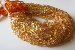 Natural Citrine Straight Drilled Pear Shape Briolette Beads, 8mm Citrine Pear Beads, 13.5 Inch Sold As 1 Strand & 5 Strands, SKU-2696