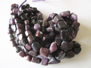 Natural Sugilite Tumbled Bead, Sugilite Beads, Sugilite Stone, Sugilite Tumbles, 9mm To 17mm Beads, 7.5 Inch Half Strand, SKU2745