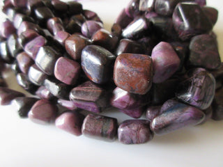 Natural Sugilite Tumbled Bead, Sugilite Beads, Sugilite Stone, Sugilite Tumbles, 9mm To 17mm Beads, 7.5 Inch Half Strand, SKU2745