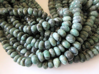 Natural Emerald Smooth Rondelle Beads, Wholesale Emerald 6mm To 13mm Beads, Sold As 9 Inch Strand/18 Inch Strand/5 Strands, SKU-2810/1