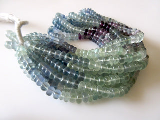 Rainbow Fluorite Smooth Rondelle Beads, Blue/Green/Purple Fluorite Bead, 9mm to 10mm Beads, Sold As 18 Inch Strand, SKU-2861/1