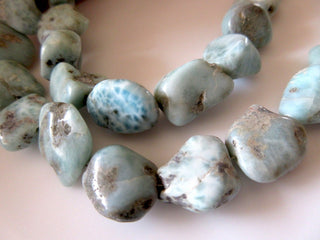 Larimar Tumbles, Natural Larimar Beads, Larimar Jewelry, 12mm To 18mm Each, 17 Inch Strand, SKU-2878/1