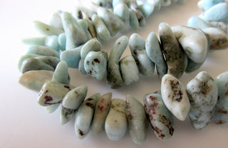 Larimar Tumbles, Side drilled Natural Larimar Beads, Larimar Jewelry, 14mm To 20mm Each, 17 Inch Strand, SKU-2891/1