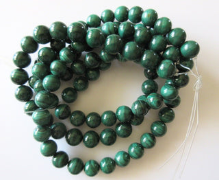 11mm Malachite Round Beads, Natural Malachite Beads, Wholesale Malachite Gemstones, Sold As 7.5 Inch Strand/15 Inch Strand, SKU-2965