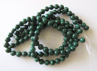 9mm Malachite Round Beads, Natural Malachite Beads, Wholesale Malachite Gemstones, Sold As 7.5 Inch Strand/15 Inch Strand, SKU-2973/1