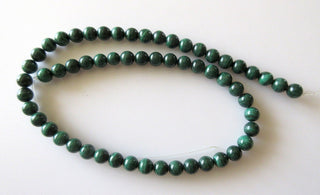 7mm Malachite Round Beads, Natural Malachite Beads, Wholesale Malachite Gemstones, 15 Inch Strand, Sold As 1 Strand/5 Strand, SKU-2979/2