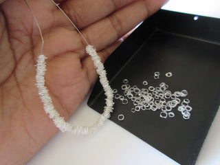 3mm Beautiful Bangle Cut White Raw Rough Diamond Rings, White Diamond Rings, Sold As 4 Inch/8 Inch/16 Inch Strand, DD235/1