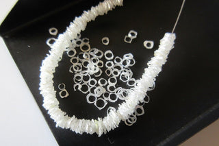 3mm Beautiful Bangle Cut White Raw Rough Diamond Rings, White Diamond Rings, Sold As 4 Inch/8 Inch/16 Inch Strand, DD235/1