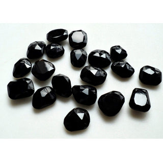 6 Pieces 14mm To 16mm Each Black Onyx Rose Cut Flat Loose Cabochons RS1