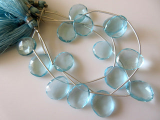 5 Pieces 15mm To 18mm Each Hydro Quartz Blue Topaz Color Rose Cut Side Drilled Faceted Flat Back Loose Cabochons RR8/1