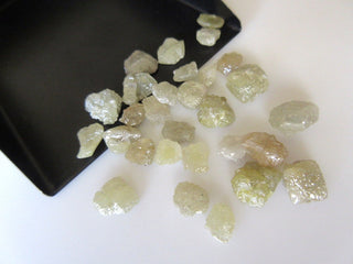 5 Pieces 5mm Each Yellow Flat Back Smooth Rough Loose Diamonds, Natural Yellow/Green Uncut Diamond Loose, SKU-Dds100/2