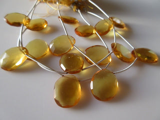 5 Pieces 15mm To 18mm Each Hydro Quartz  Rose Cut Citrine Color Side Drilled Faceted Flat Back Loose Cabochons RR25/1