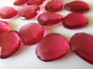 5 Pieces 14mm To 18mm Each Hydro Quartz Ruby Color Rose Cut Flat Back Loose Cabochons RC111