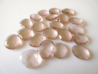 5 Pieces 14mm To 18mm Each Hydro Quartz Pink Sapphire Faceted Flat Back Loose Cabochons RC114