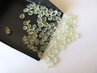 10 Pieces 4mm To 7mm Each Natural Prehnite Mixed Shaped Smooth Rose Cut Green Flat Back Loose Cabochons RC116