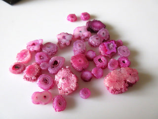 20 Pieces 7mm To 14mm Each Tiny Pink Solar Quartz Stalactite Flat Loose Gemstones