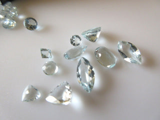 20 Pieces Wholesale 4mm To 10mm Fancy Mixed Shaped Natural Aquamarine Faceted Gemstone Lot SKU-RCL6