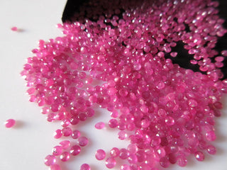 100 Pieces Wholesale Tiny 2mm Natural Ruby Faceted Round Shaped Loose Gemstones SKU-RCL18