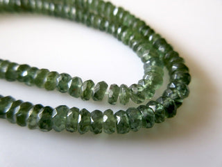 Natural Green Apatite Rondelle Beads, 3-4mm/4-5mm Faceted Rondelles Apatite Beads, Wholesale Gemstones, 14 Inch Strand, SKU-2631