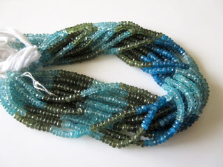 5 Strands Wholesale Natural Green Apatite Blue Apatite Rondelle Bead, 5.5mm Faceted Rondelle Beads, 13.5 Inch Strand, SKU-2659
