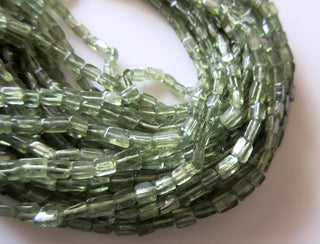 Green Apatite Long Cube Beads, 5x4mm Natural Apatite Box Beads, 13.5 Inch Strand, Sold As 1 Strand/5 Strand/10 Strand, SKU-2787