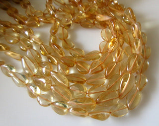 Natural Citrine Straight Drilled Pear Shape Briolette Beads, 8mm Citrine Pear Beads, 13.5 Inch Sold As 1 Strand & 5 Strands, SKU-2696