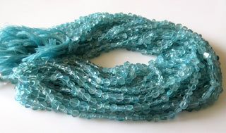 5 Strands Blue Apatite Flat Coin Beads, Apatite Beads, Apatite Wholesale Gemstone, 4mm Beads, 13.5 Inch Strand, SKU-2796/1