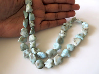 Larimar Tumbles, Natural Larimar Beads, Larimar Jewelry, 12mm To 18mm Each, 17 Inch Strand, SKU-2878/1