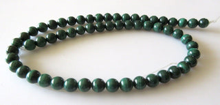 7mm Malachite Round Beads, Natural Malachite Beads, Wholesale Malachite Gemstones, 15 Inch Strand, Sold As 1 Strand/5 Strand, SKU-2979/2